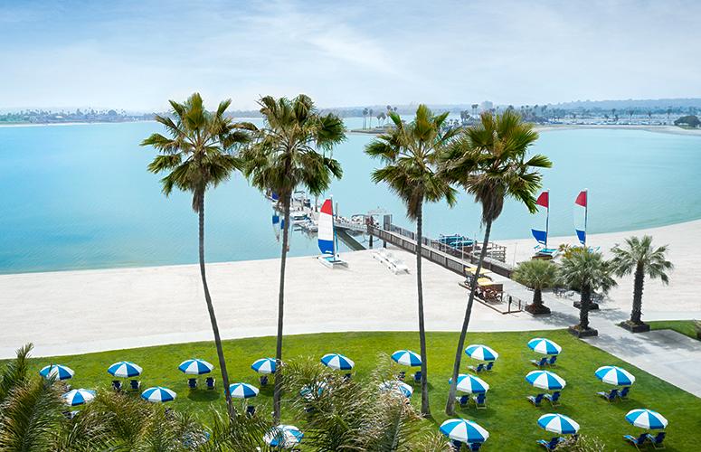 Catamaran Resort Hotel and Spa exterior on Mission Bay